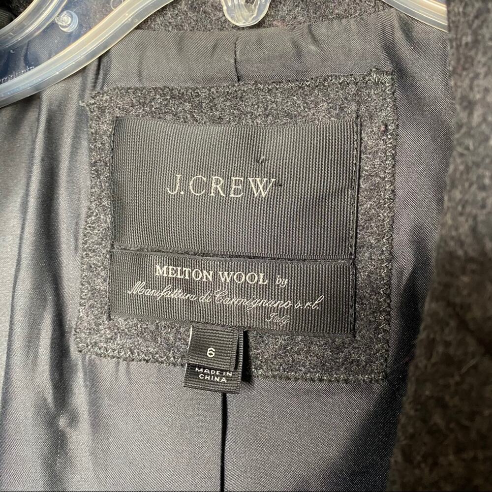 J. Crew Melton Wool Peacoat Gray Short Winter Jacket Double Breasted Coat - Picture 3 of 10